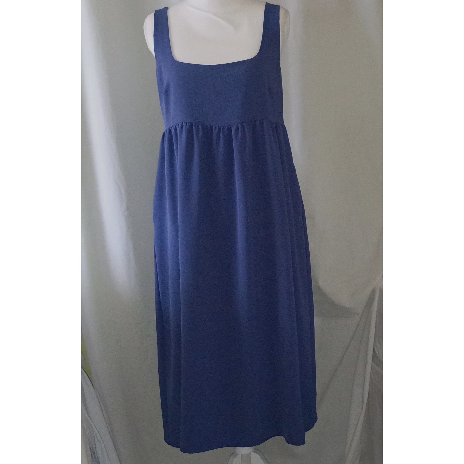 Romantic Regencycore Empire Waist Midi Dress Square Neck Smocked Back Size 8