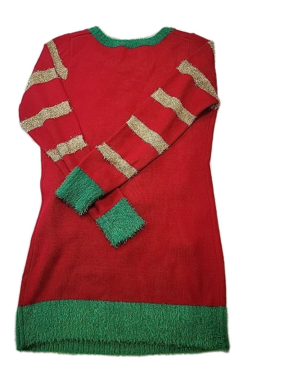 United States Sweaters Sweater Dress Ugly Christmas Snowmen Sequins Bells Poms S