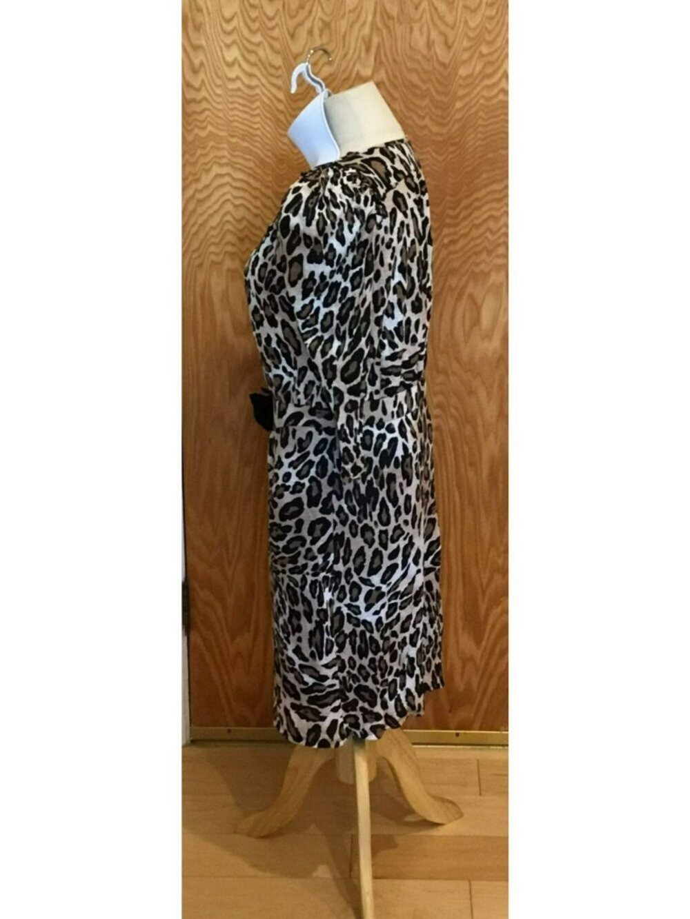 Zara Brown and cream Cheetah / Leopard Print Dress Sz L
