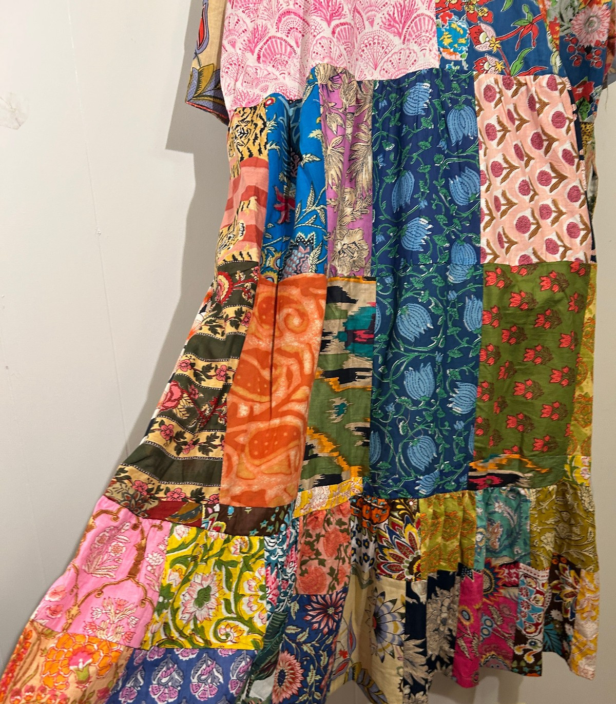 Nwt FUNKY STUFF nothing matches patch cotton maxi hippy boho DRESS 4X Free shipp