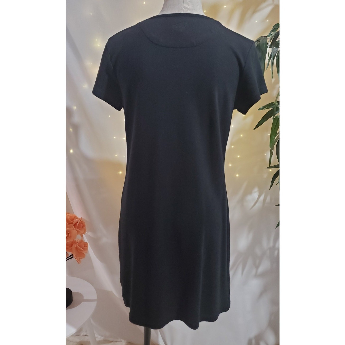 Horny Toad Flexcel Crewneck Hidden Pocket Short Sleeve Lyocell Dress Sz S Black