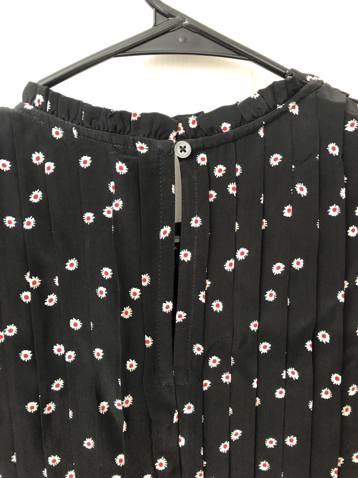 J.CREW Black Floral A-Line Dress Puff Short Sleeve Ruffle Viscose Size S