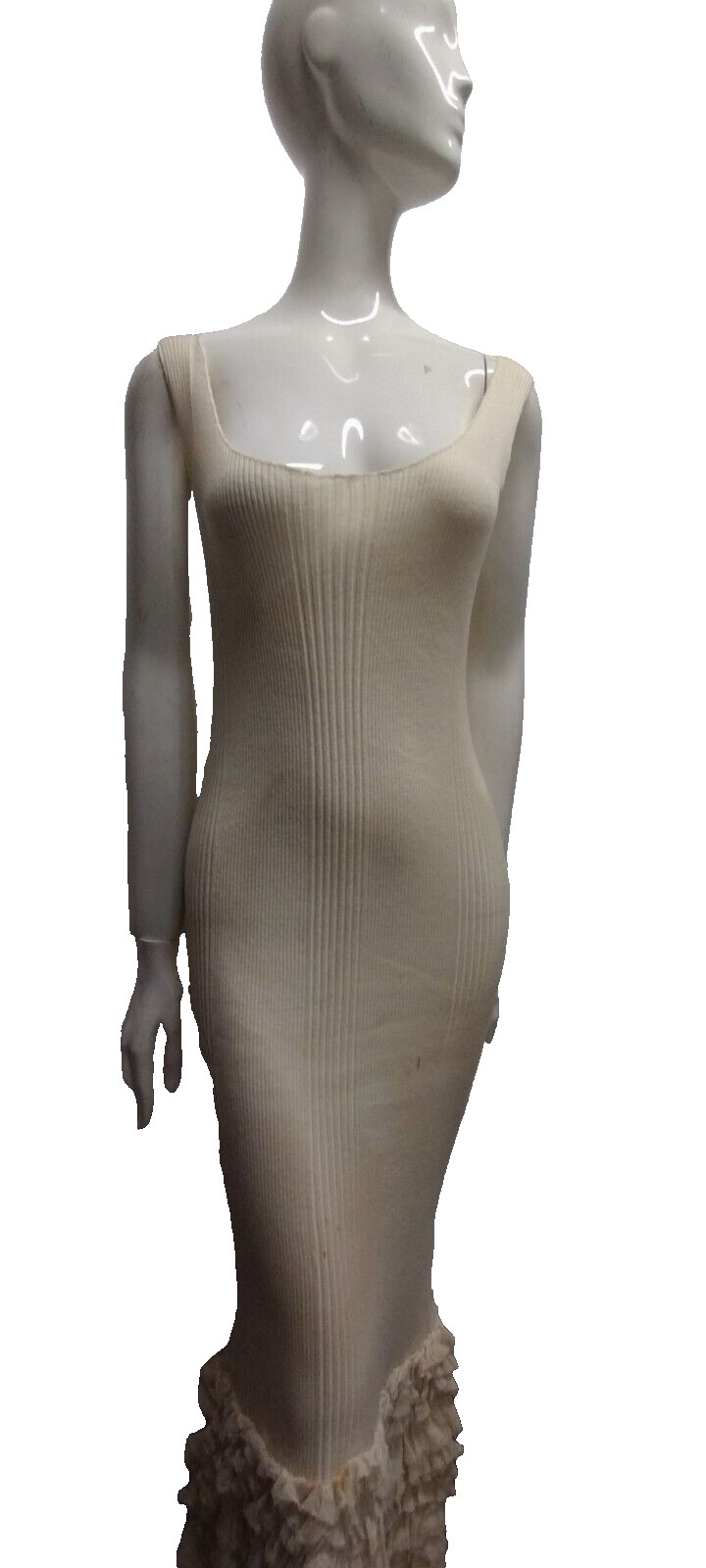 JEAN PAUL GAULTIER Cotton Gauze Beige Tank Dress 80s Pour Equator JPG Avantgarde