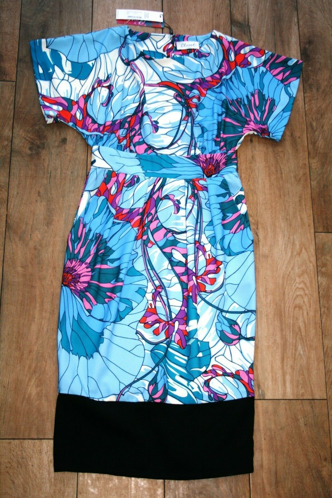 NEW&TAGS CLOSET kimono sleeve midi dress SIZE 8 party occasion quirky pencil