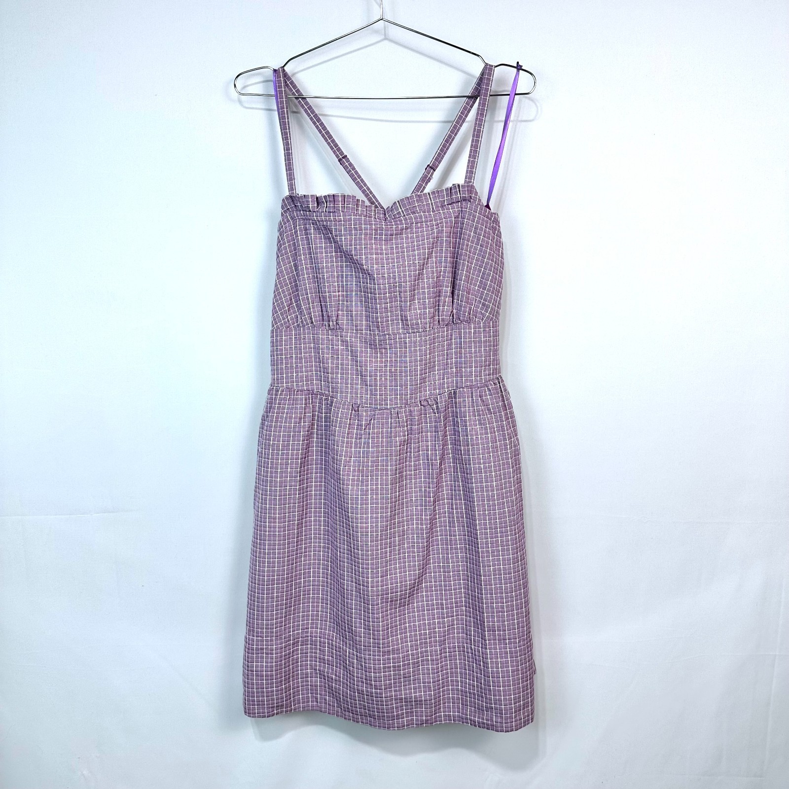 Tulle Dress Purple Gingham Cross Back Mini Dress Anthropologie NWT Women’s XL