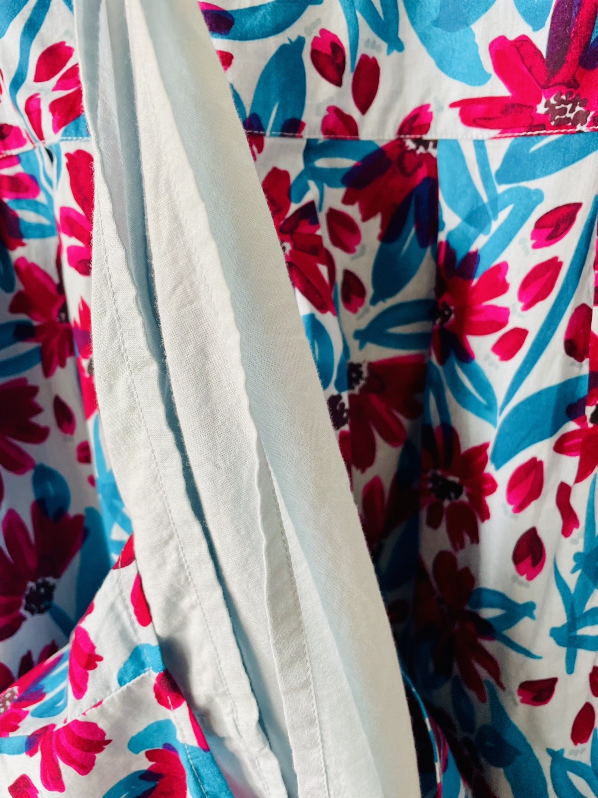 💝 Seasalt ” PICNIC SPOT ” Dress Size 20 Blue Fuchsia Floral Print