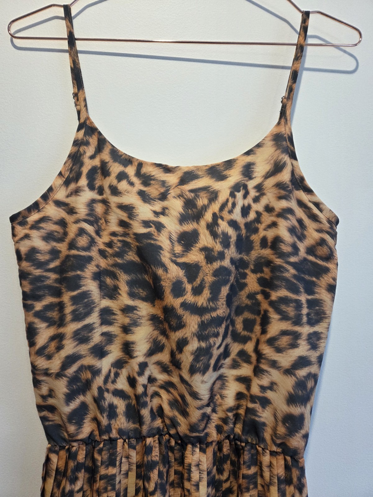 JORA Size M Leopard Animal Print Pleated Fit & Flare Square Neck Mini Dress