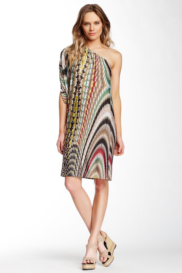 Tbags Printed One Shoulder Dress (size M)