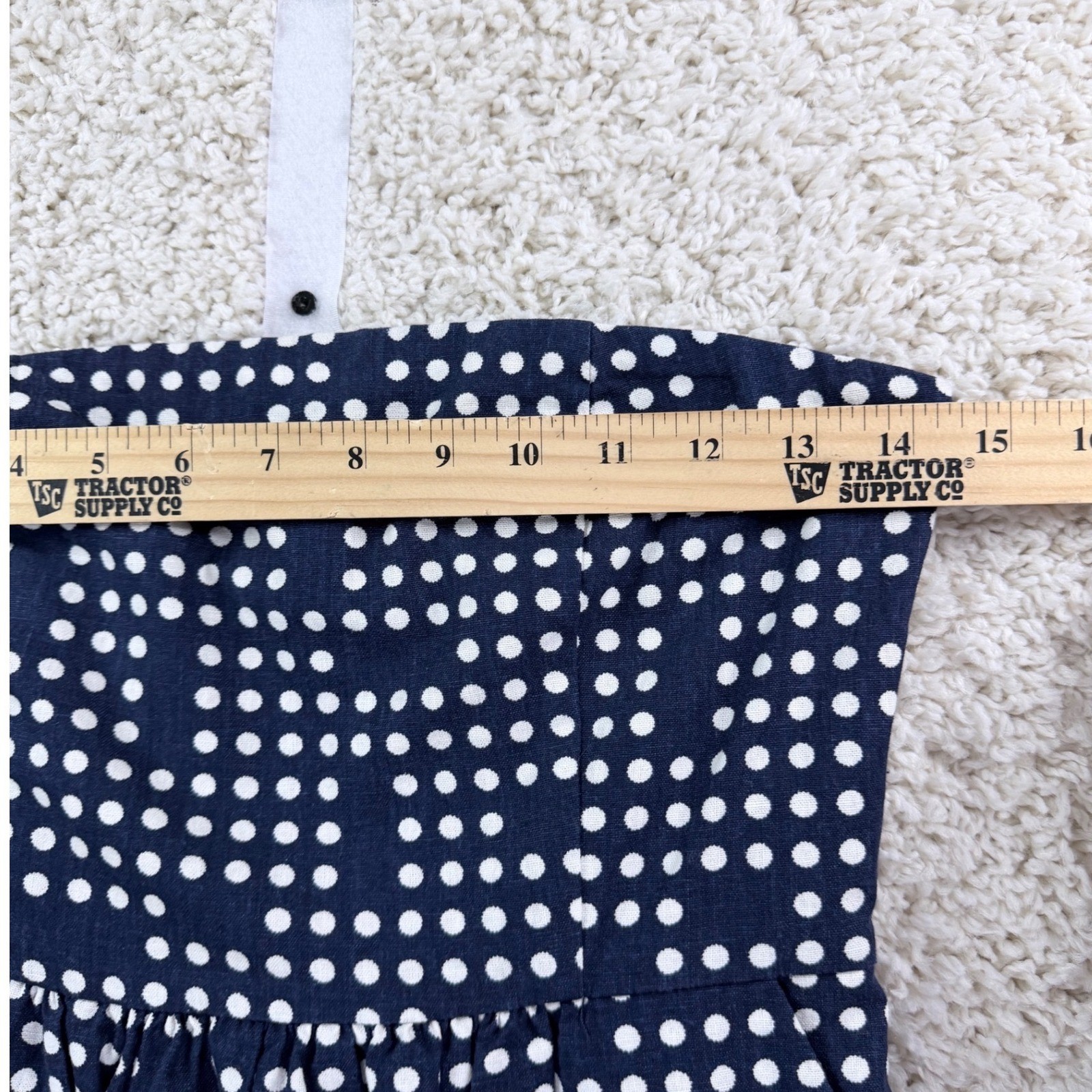 Gap Strapless Dress Womens 0 Navy Blue Polka Dot Cotton Linen Mini
