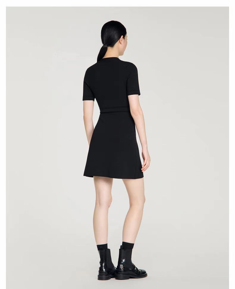 Sandro Women’s Metal snap Pocket black Knitted Dresses