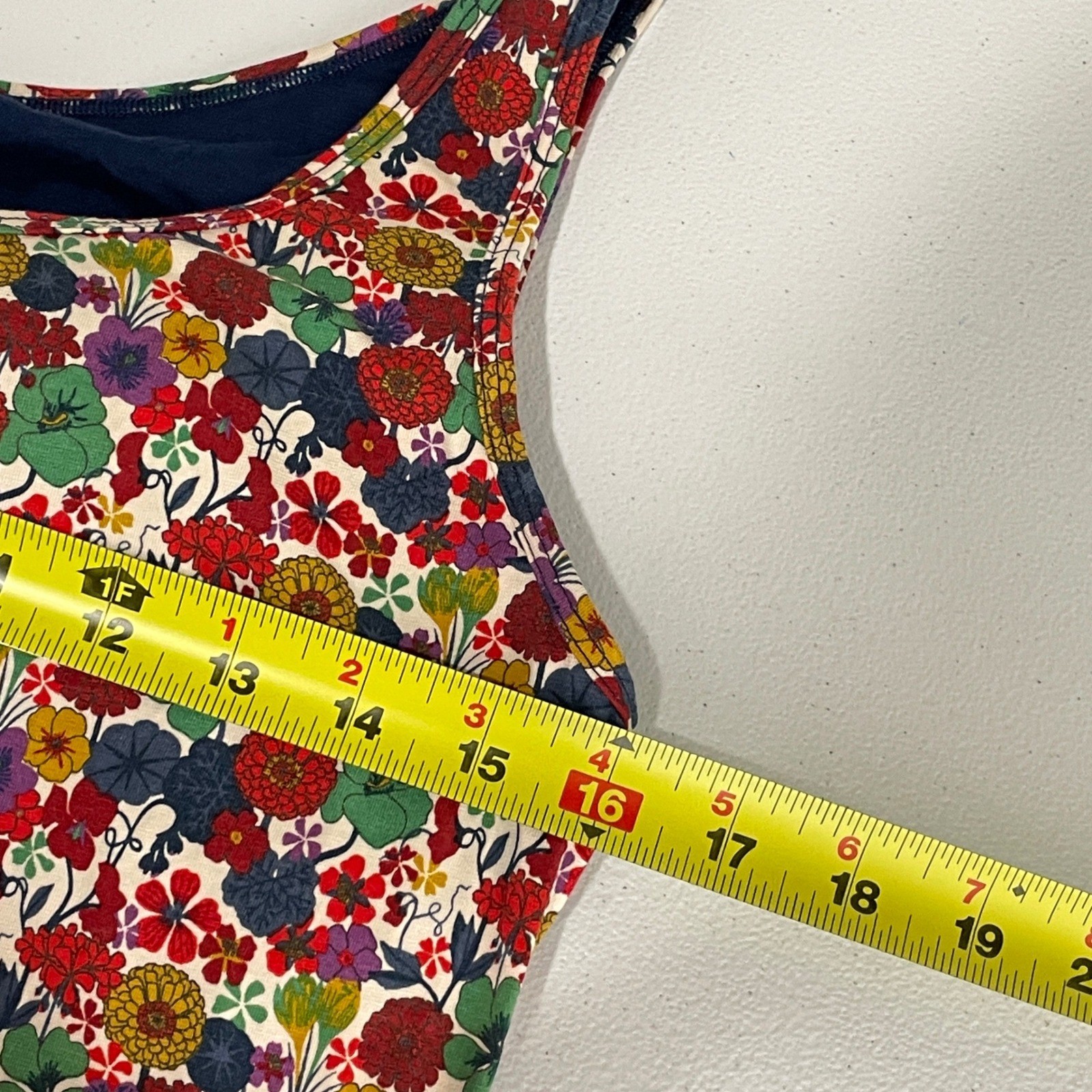 Uniqlo Womens Vibrant Floral Sleeveless Built in Bra Maxi Dress L Cottage Casual