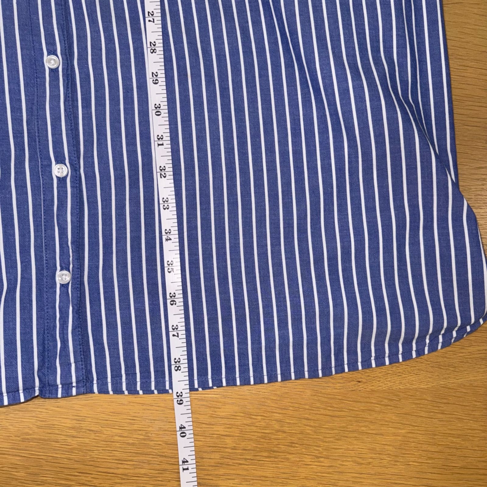 Old Navy Short-Sleeve Shirt Dress XXL Blue White Stripe 100% Cotton 796141