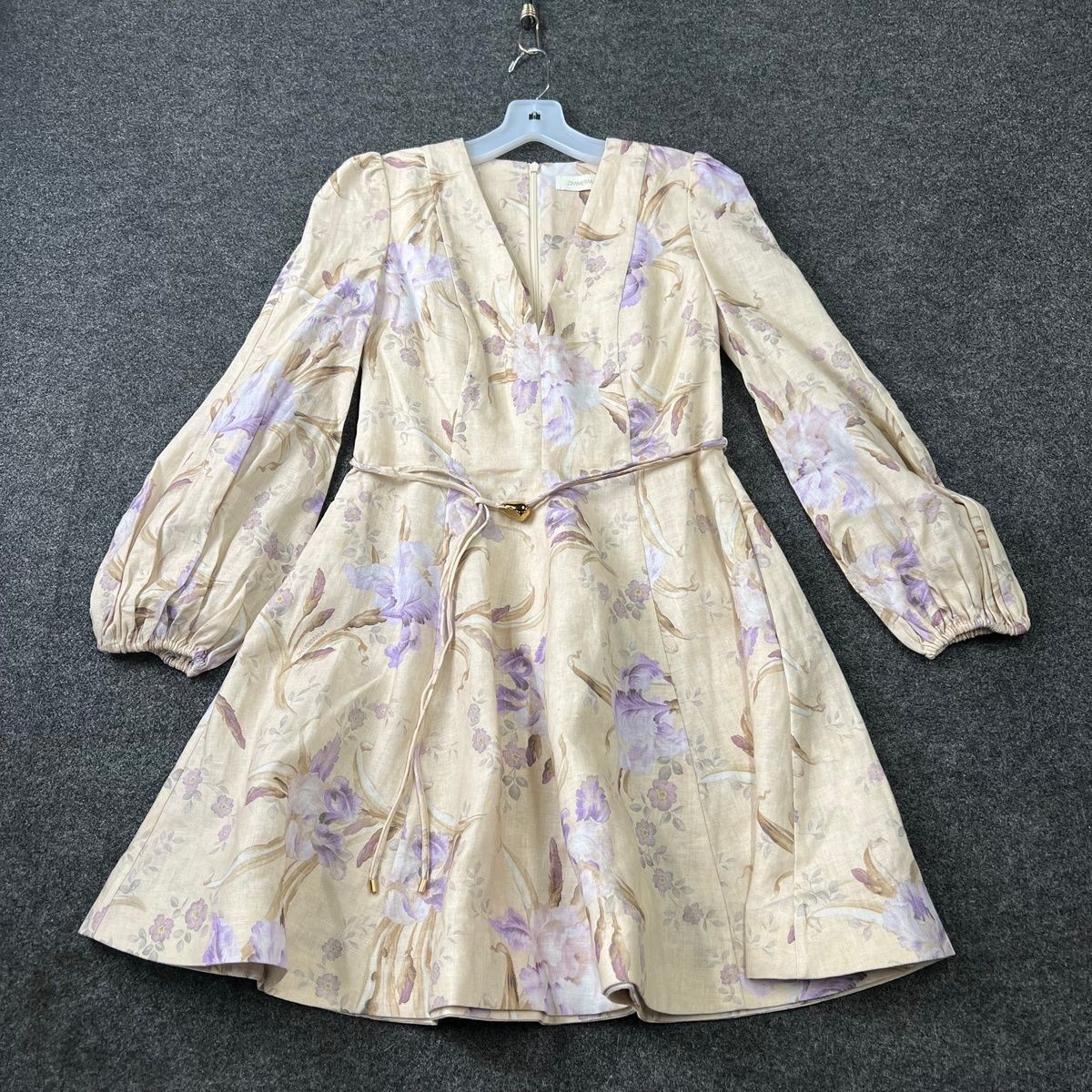 ZIMMERMANN Eden Belted Flip Dress Women’s Size US 6 Natural Iris