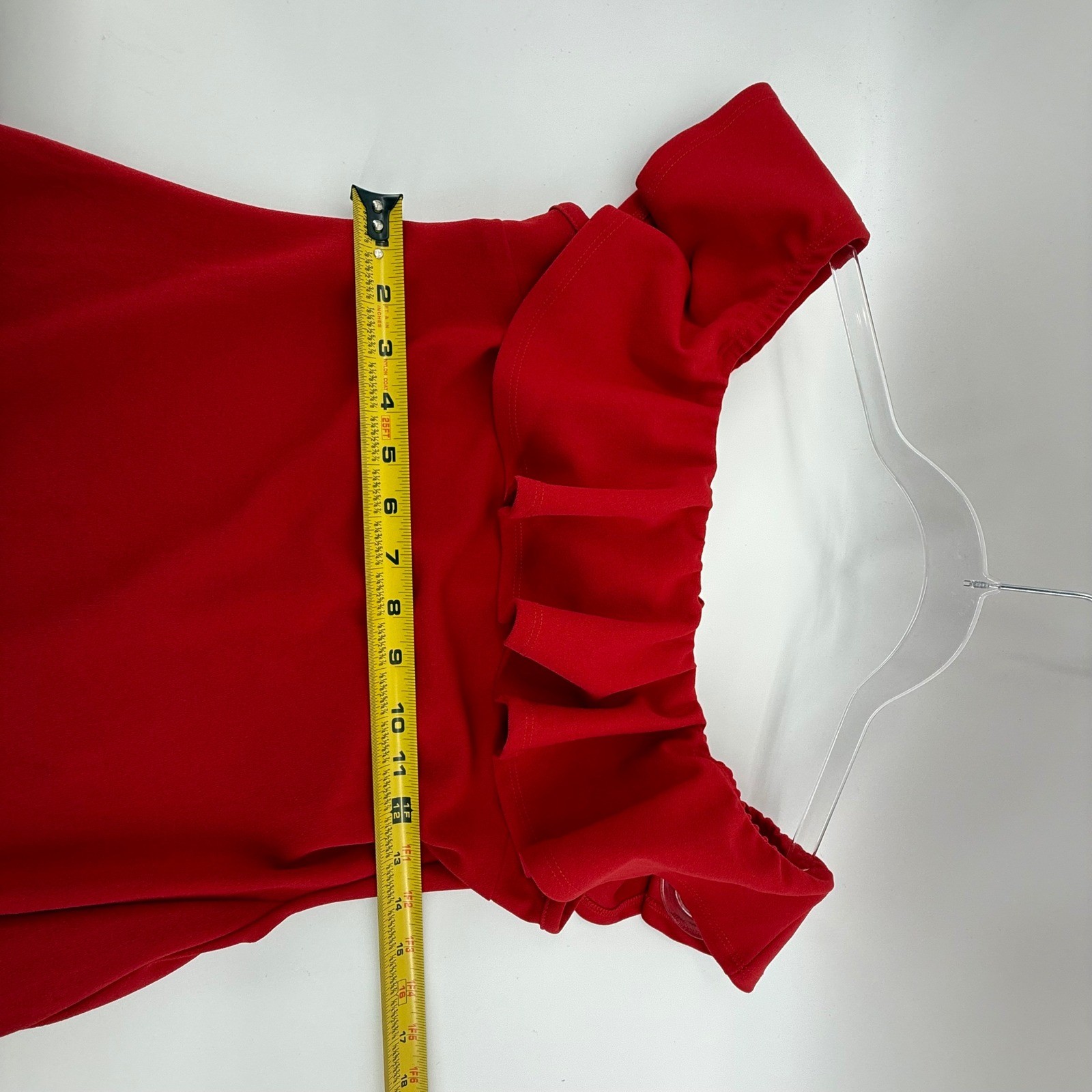 Fashion Nova Red Off Shoulder Ruffle Maxi Dress Formal Evening Glamorous Size M