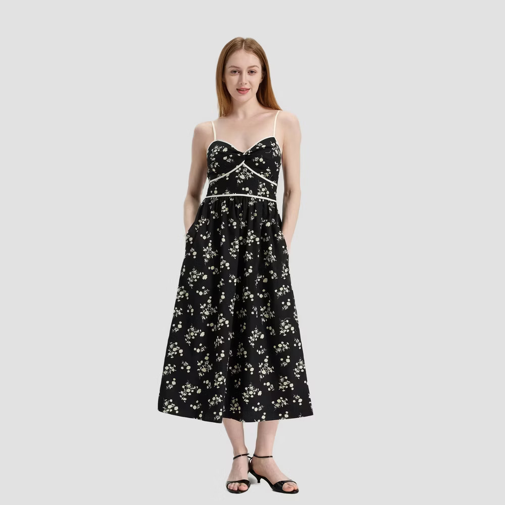 Women Twist-Front Midi A-Line Dress – A New Day