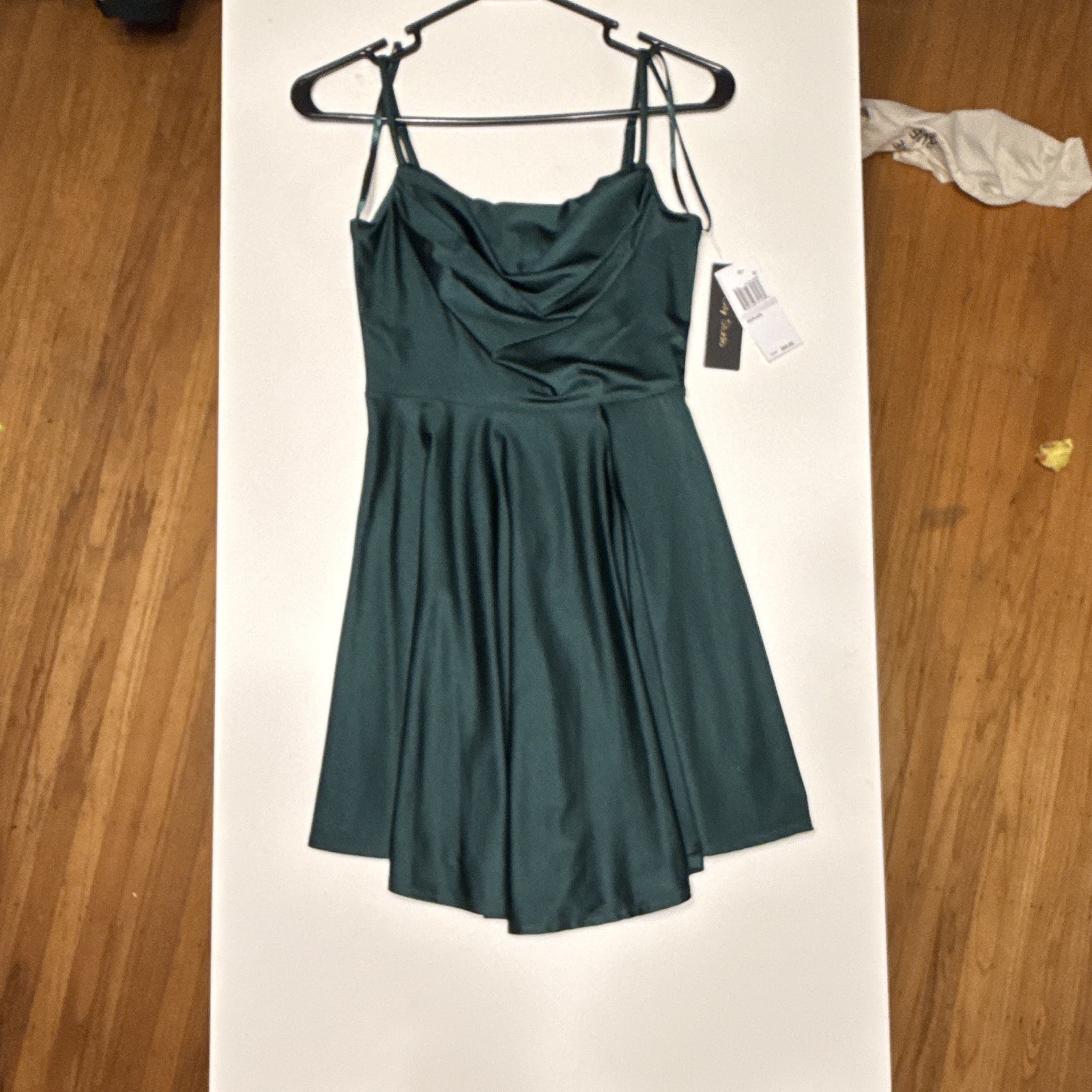 Juniors’ City Studio Draped-Top Fit & Flare Skater-Dress Juniors’ Size 1