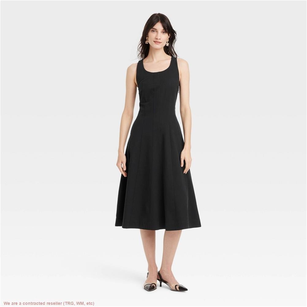 Women’s Corset Midi A-Line Dress – A New Day Black 12 *SEE DEAL!!!*