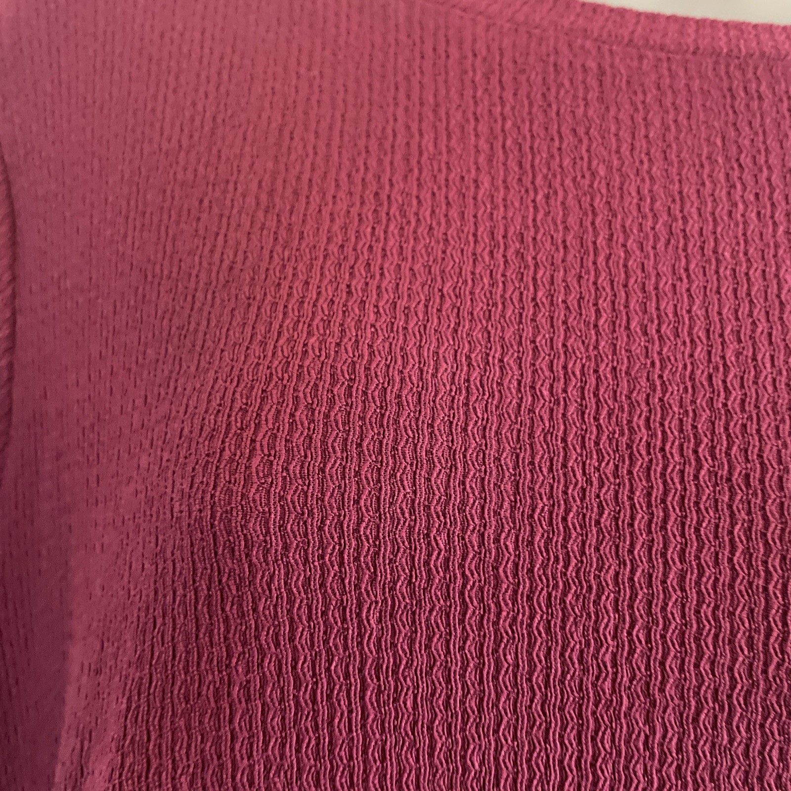 New Look Curves Size 20 Textured Burgundy Stretchy Detail Longsleeved Dress