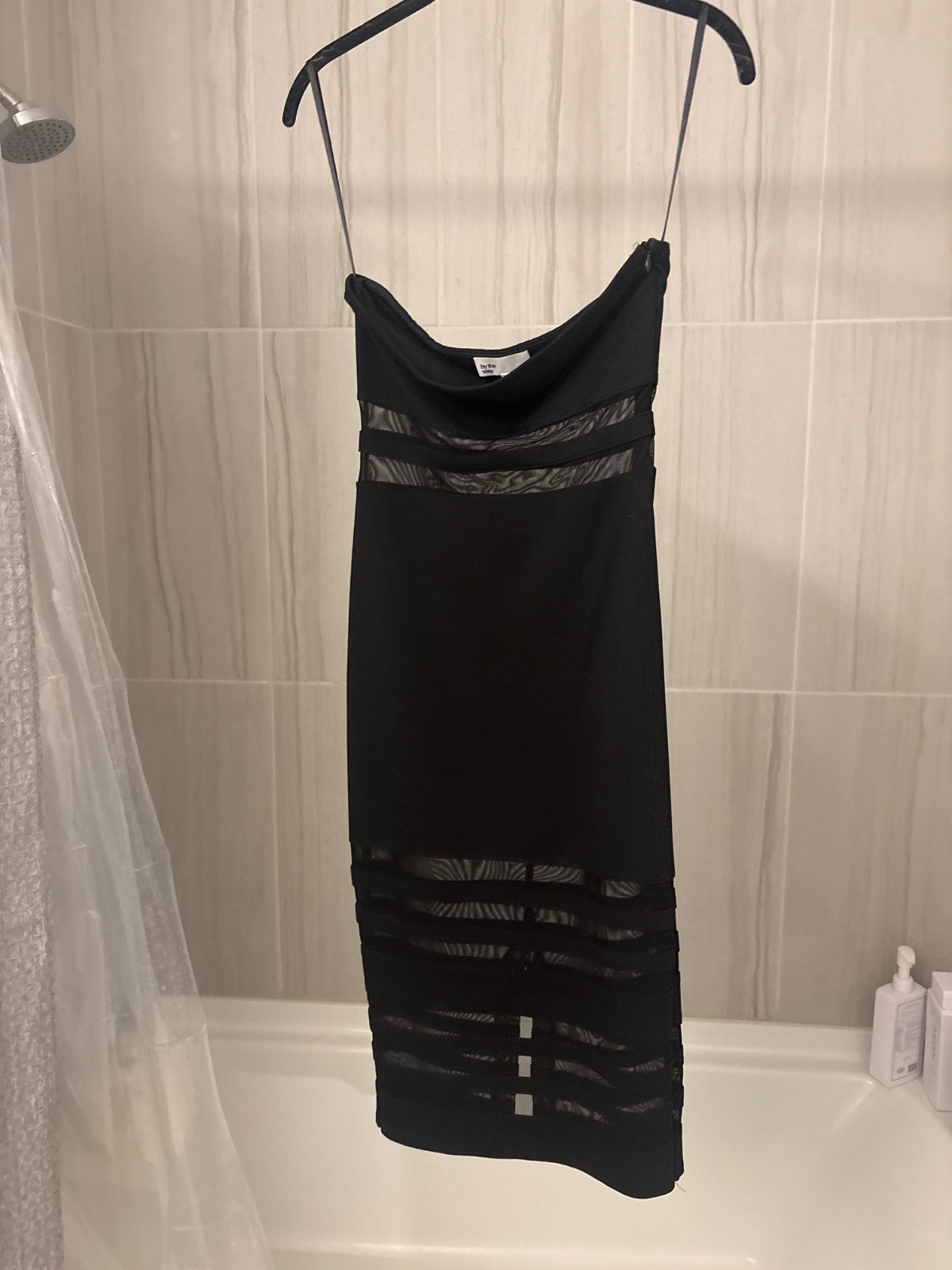 Revolve By The Way Strapless Midi Dress with mesh panels
