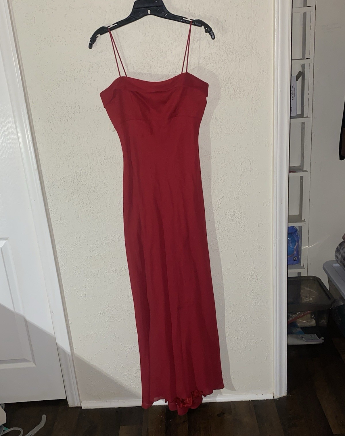 Women’s Red Solid Strappy Sleeveless Long Maxi Dress Size S Regular Blend