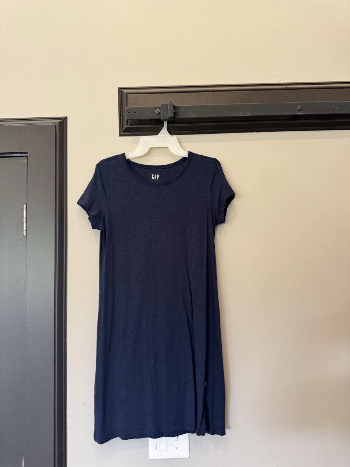 GAP Women’s Pocket T-Shirt DRESS Short Sleeve Cotton/Modal Navy Blue S