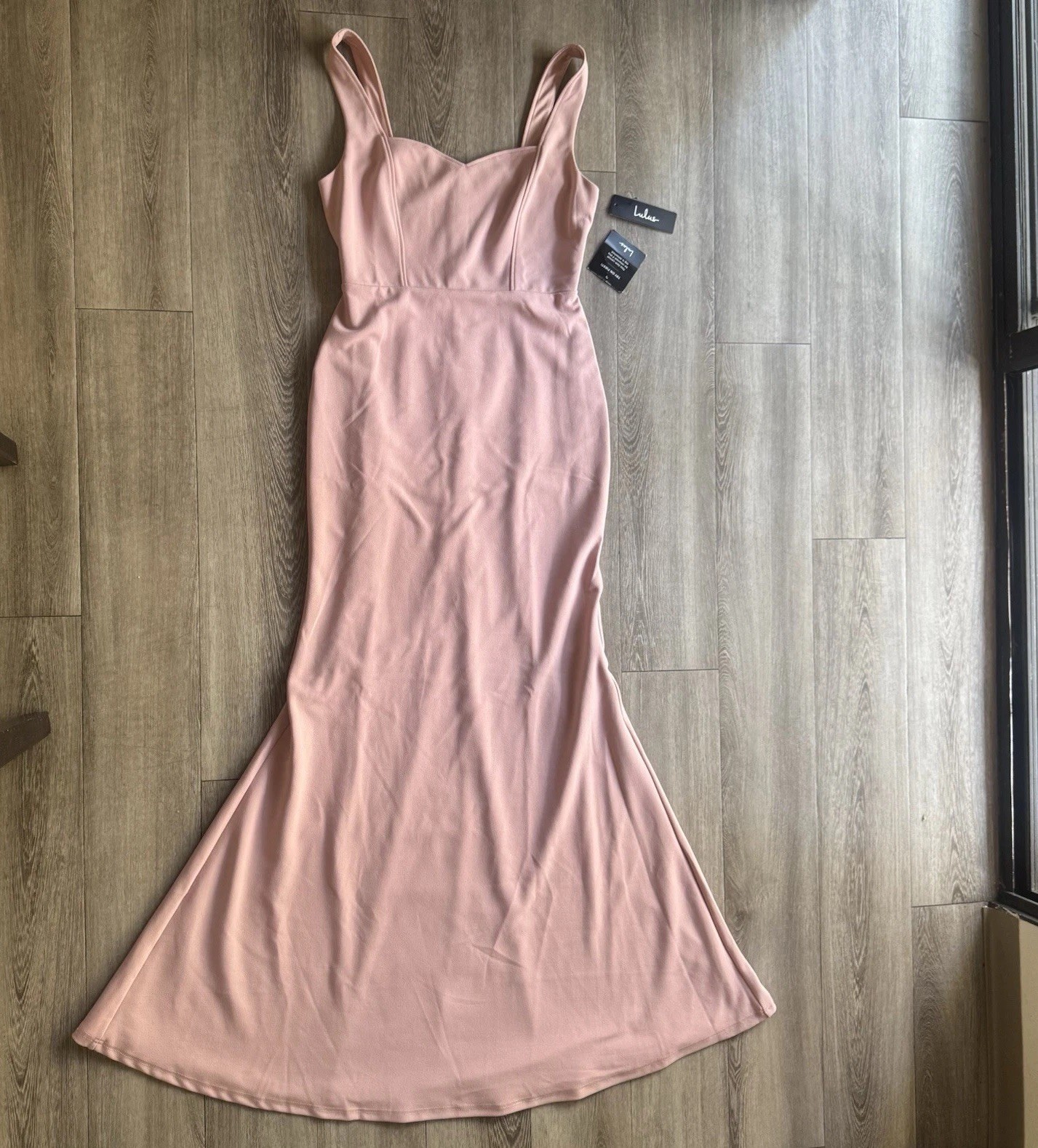 Lulus Sweetest Thing Sz M Maxi Mermaid Dress Mauve Pink Dress Gala Wedding Guest