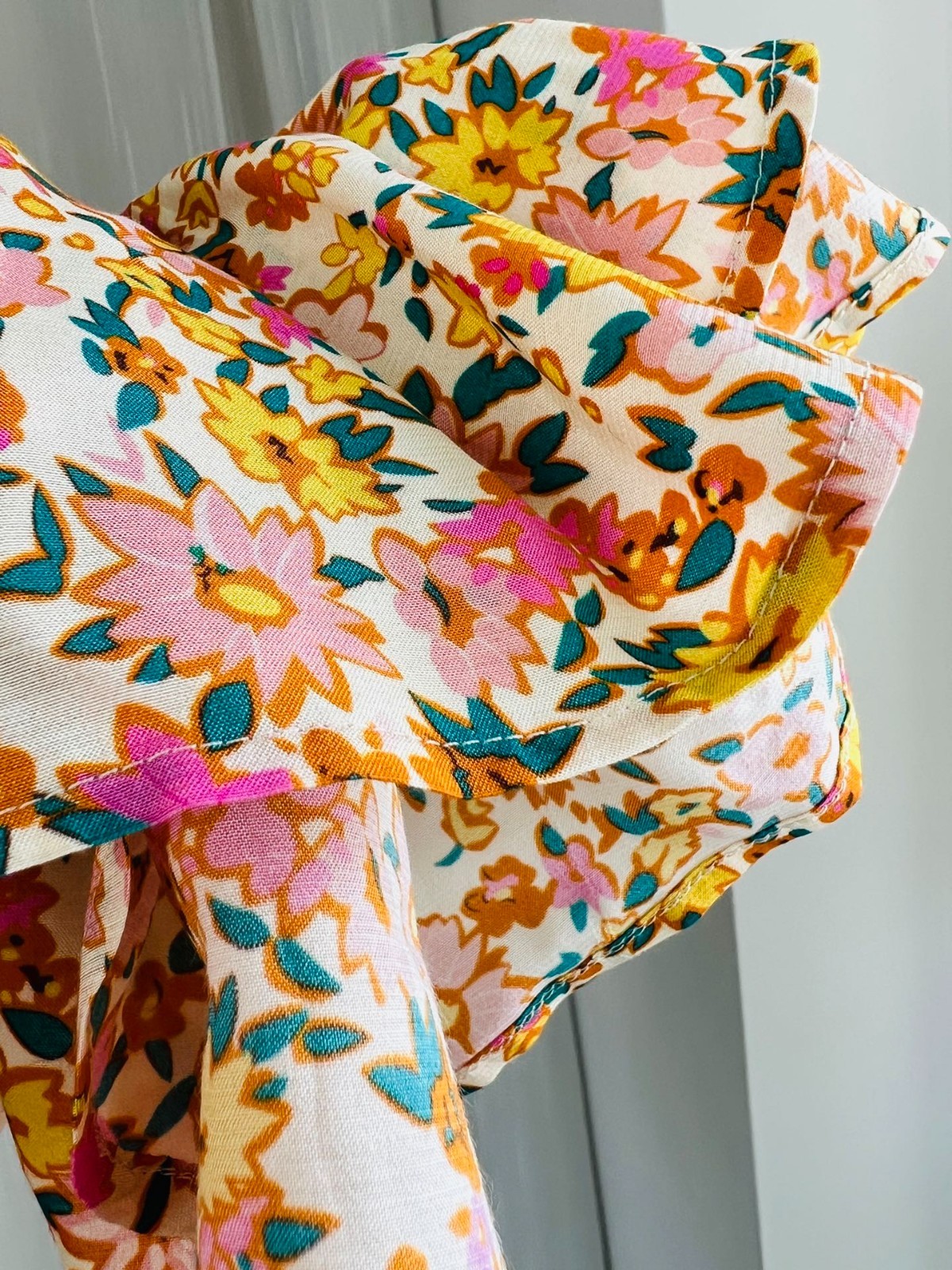 Women Zadig &Voltaire Pink Yellow Flowers Viscose Sweet Soft Top Thin Dress XS-L