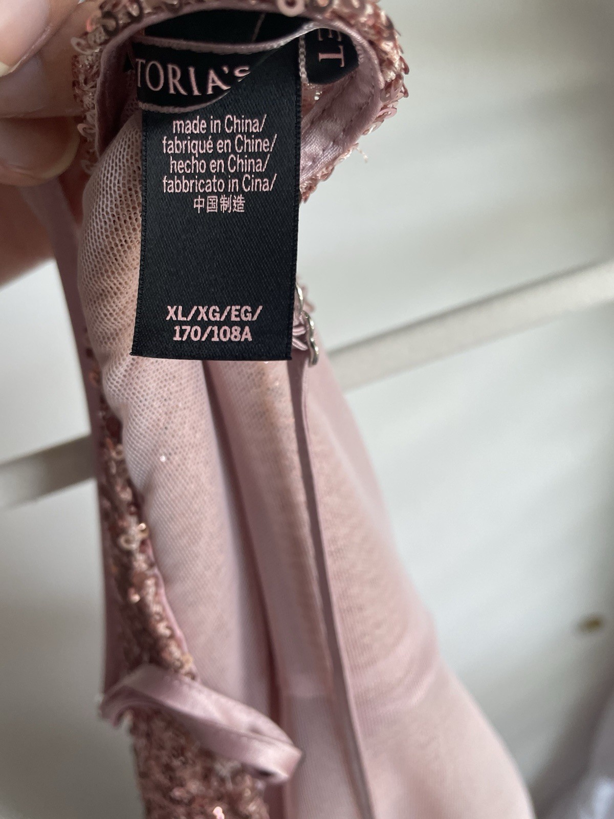 Victoria Secrets Sequin Rose Gold Dress Size XL- Good Condition