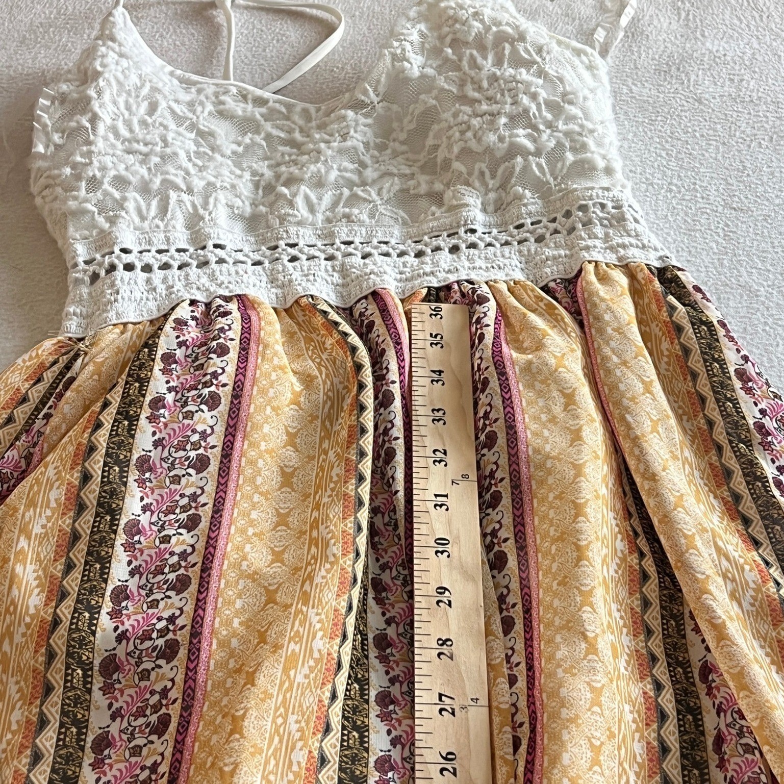 Vine and Valley Maxi Dress Womens Large Lace Boho Strappy Gypsy Cottagecore