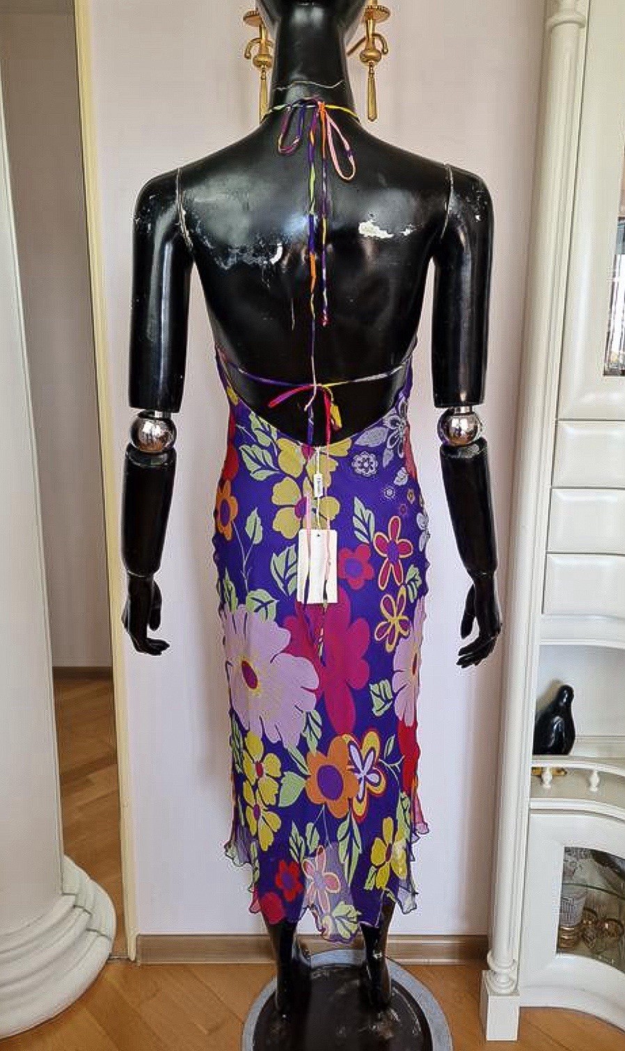 Versace 2000s NEW! Silk Floral Dress, Made In Italy