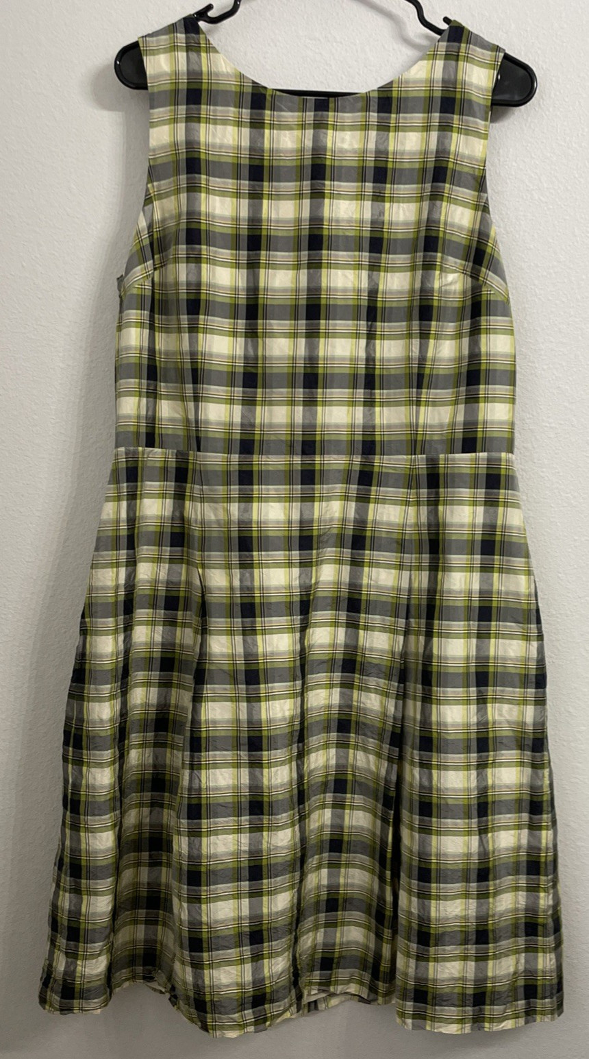 BROOKS BROTHERS Sleevless 100% Silk Plaid Dress Golf Sun