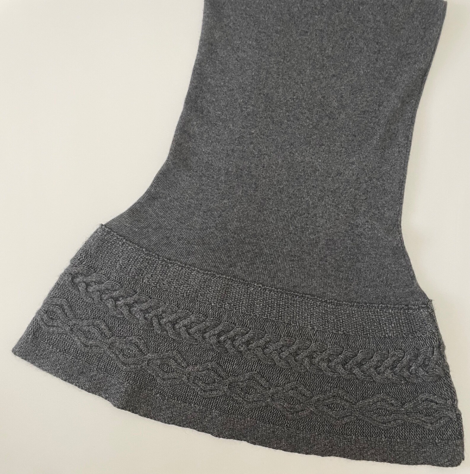 AEFFE Spa Dress Sleeveless Knit Fabric Blend Gray Floral Embroidered 44 Italy