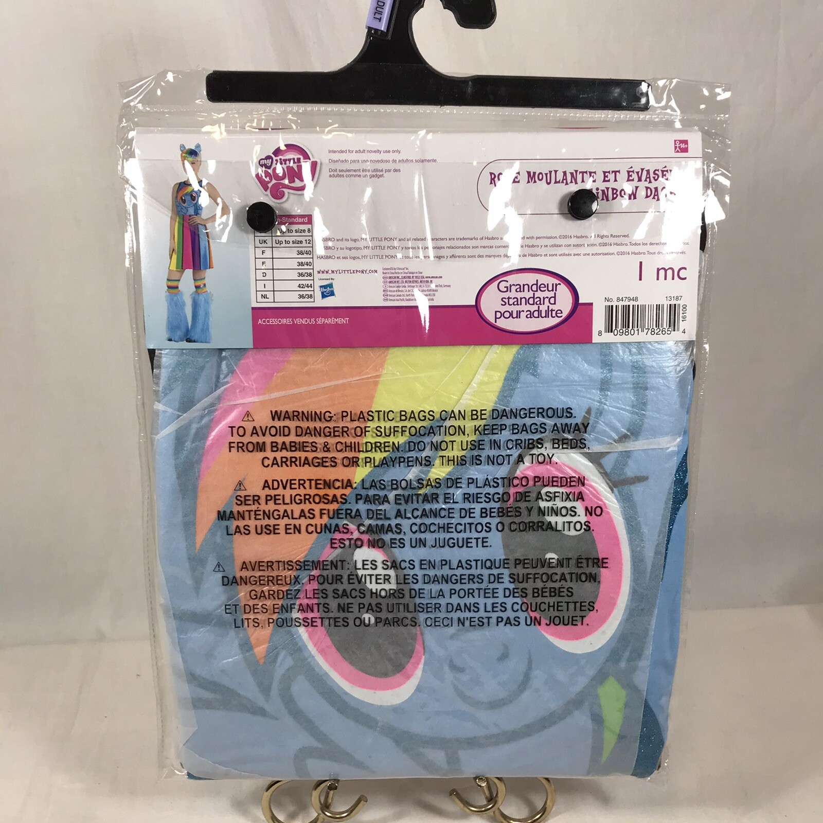 Rainbow Dash My Little Pony Dress Halloween Costume Brony Dress Up Cosplay Adult