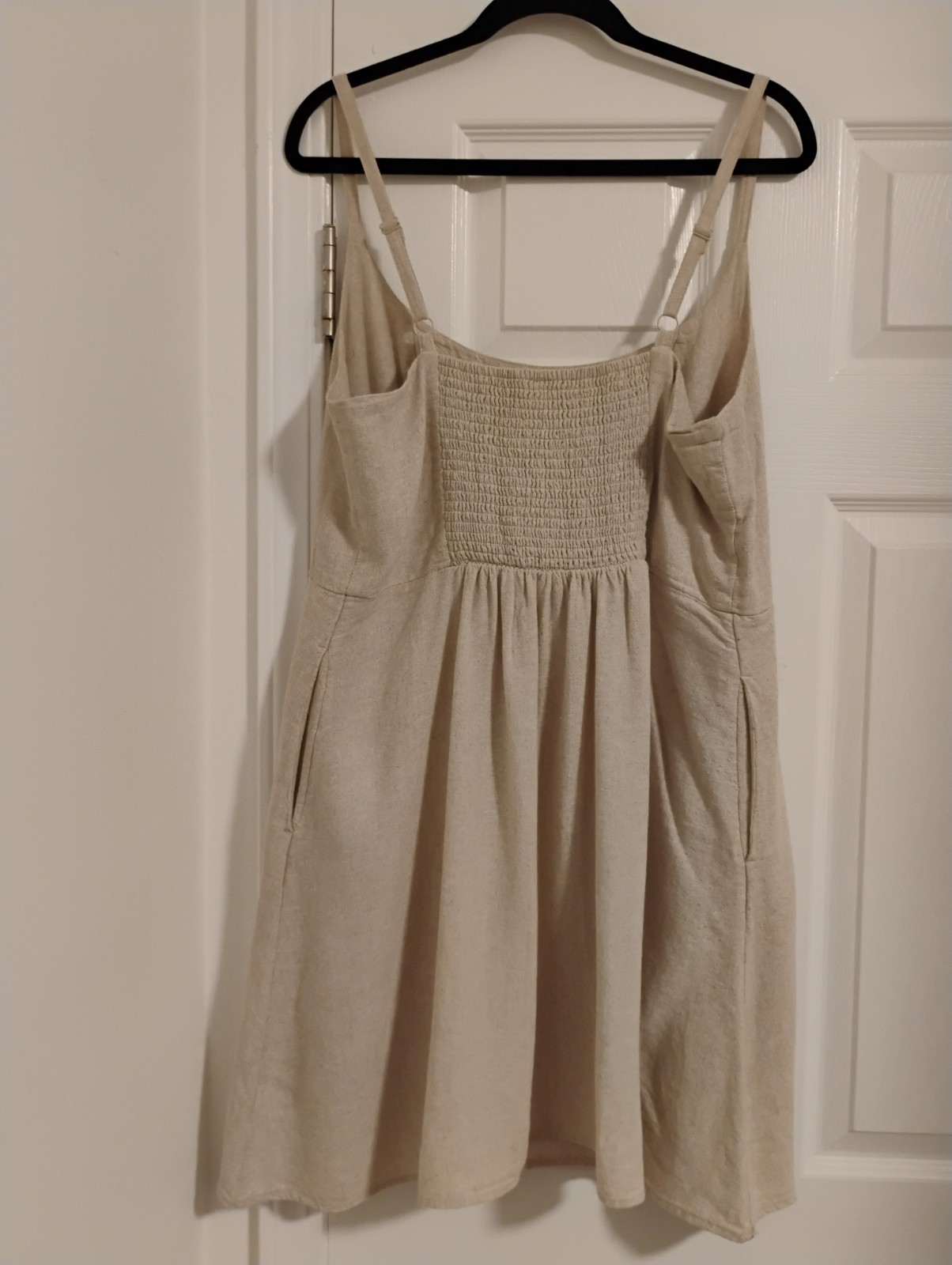 Old Navy Women’s Beige Linen Cami Mini Fit Flare Sun Dress in Size XL