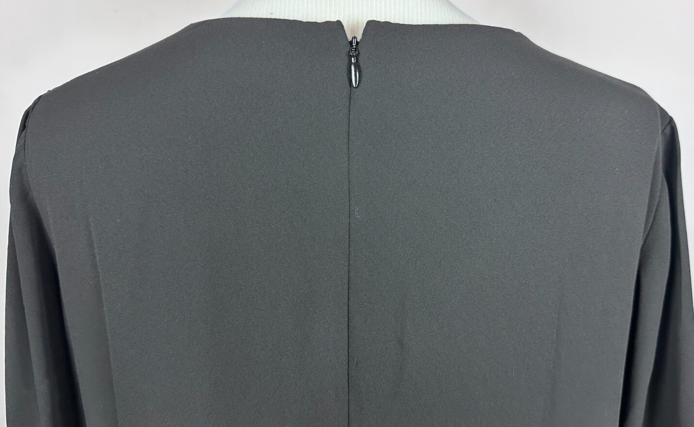 Nine.Eight New York Women’s Black Ruffle 3/4 Sleeve Casual V-Neck Dress Size L