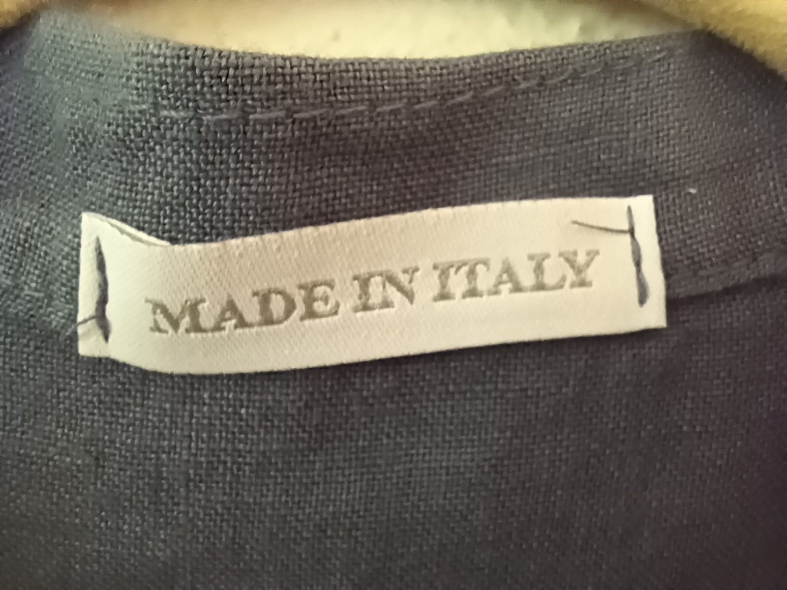Made in Italy Sz 42″ Steel Blue-Gray 100% Linen Long Shirt Dress Shell Buttons
