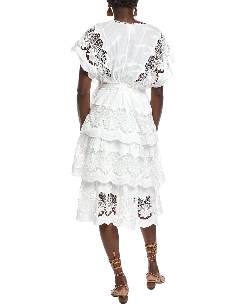 Farm Rio Off-White Richelier Midi Dress Women’s M