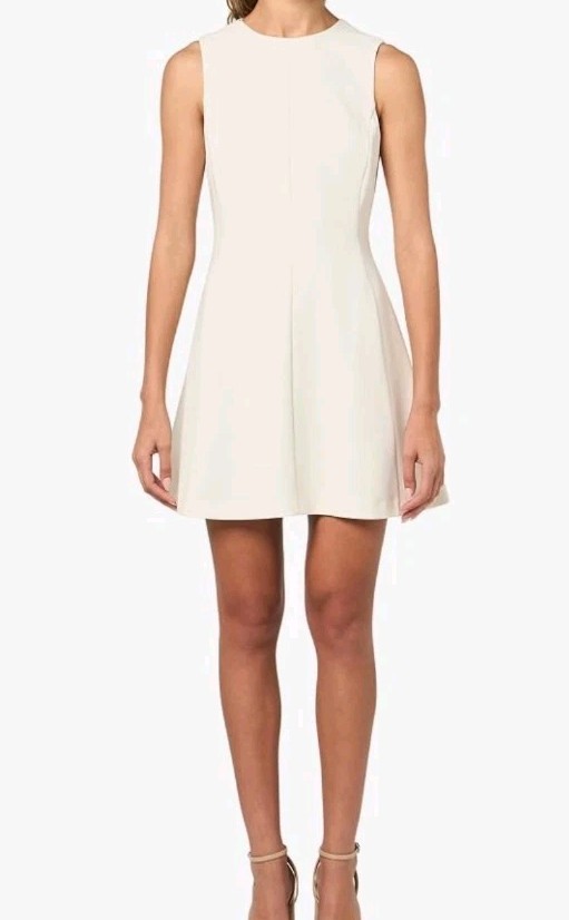 Theory Easy Flare Admiral Crepe Short Dress Women’s Size 8 Rice Beige