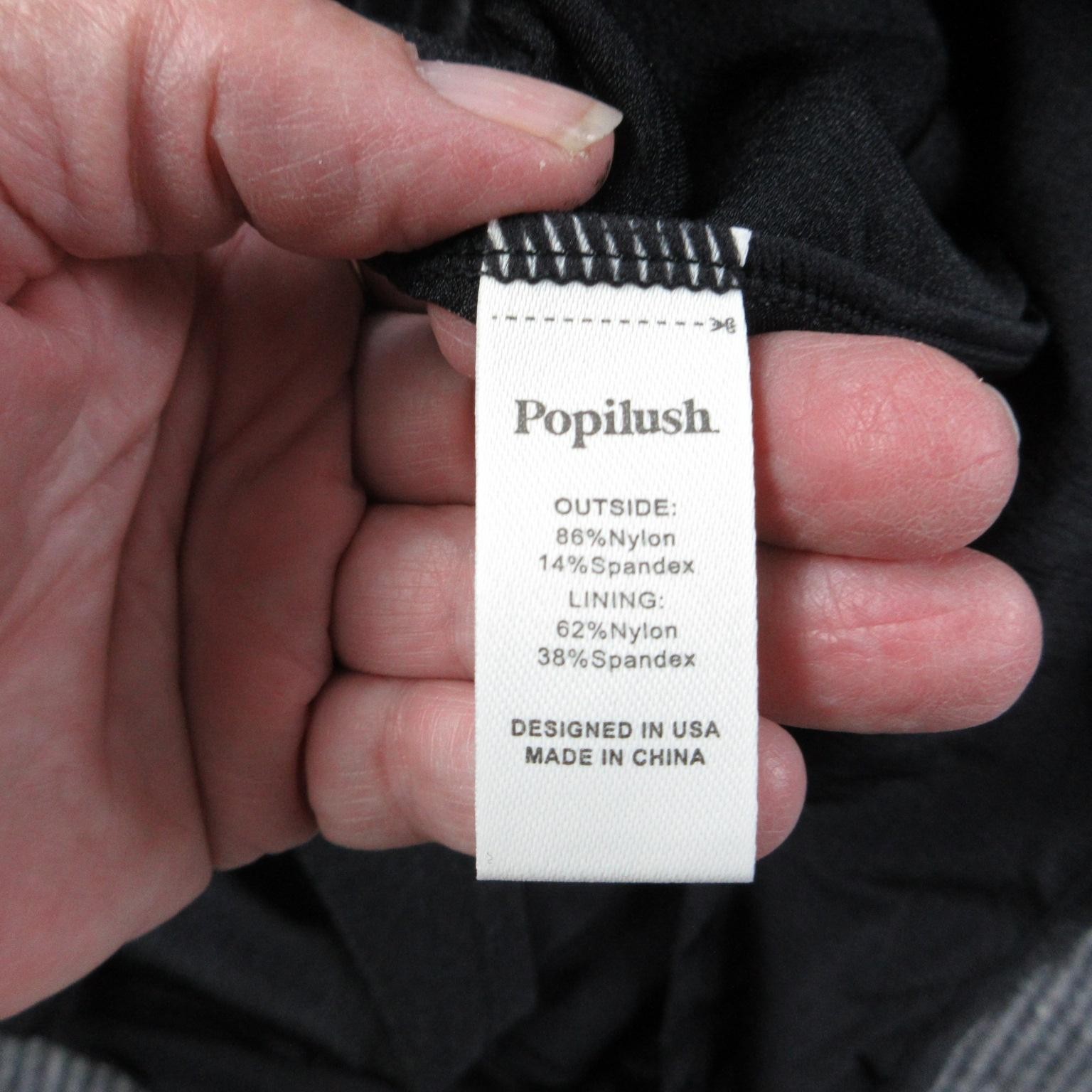 Popilush Dress Womens M Black Maxi Sundress Cowl Neck Lined Strappy Jersey NWT