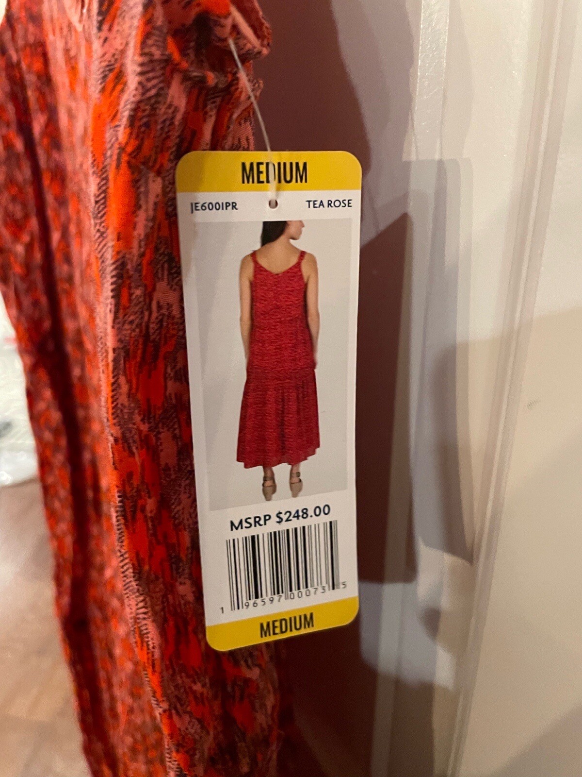 Joie Women’s Tiered Sleeveless Maxi Dress, 100% Cotton Easy Care, Tea Rose Red M