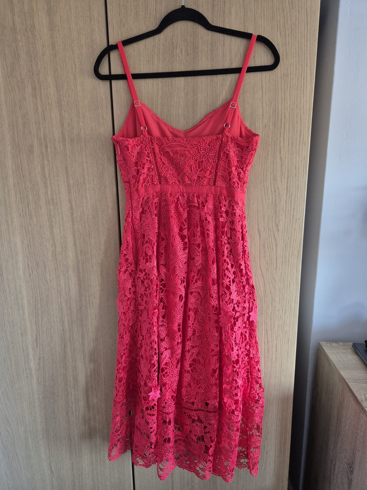 BNWT £299 Ted Baker Size 1 UK 8 RARE Red Lace Midi Dress Wedding Races