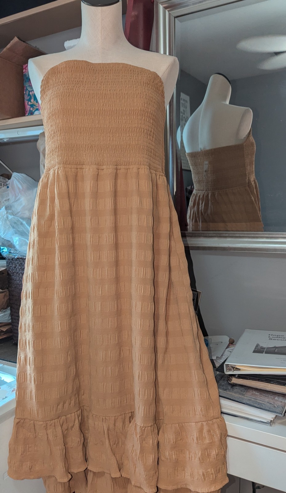 NWT VERSONA Boutique Womens Long Mustard Yellow Strapless Maxi Dress – Sz XL