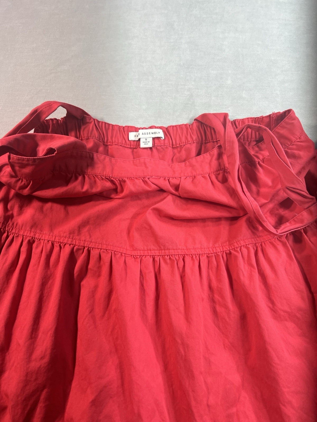 Free Assembly Women’s Red Solid Square Neck Tiered Midi Maxi Sundress Size S