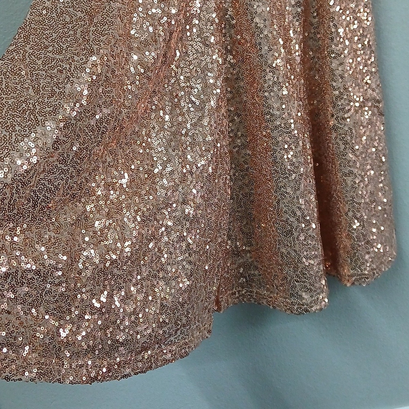 Belongsci Gold Sequin Sparkle Midi Dress Size Small
