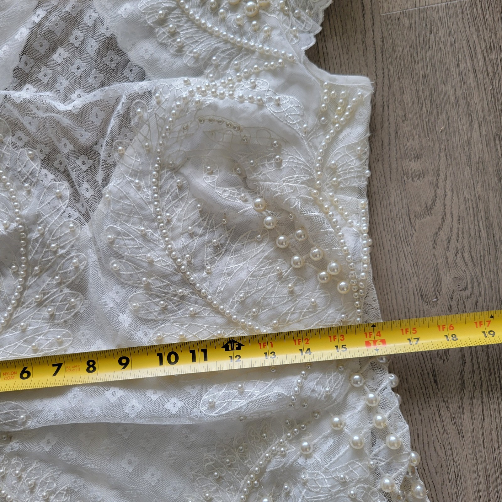 NWT ASOS LUXE Ivory Pearl Embellished Lace Bridal Wedding Cocktail Dress Sz 8