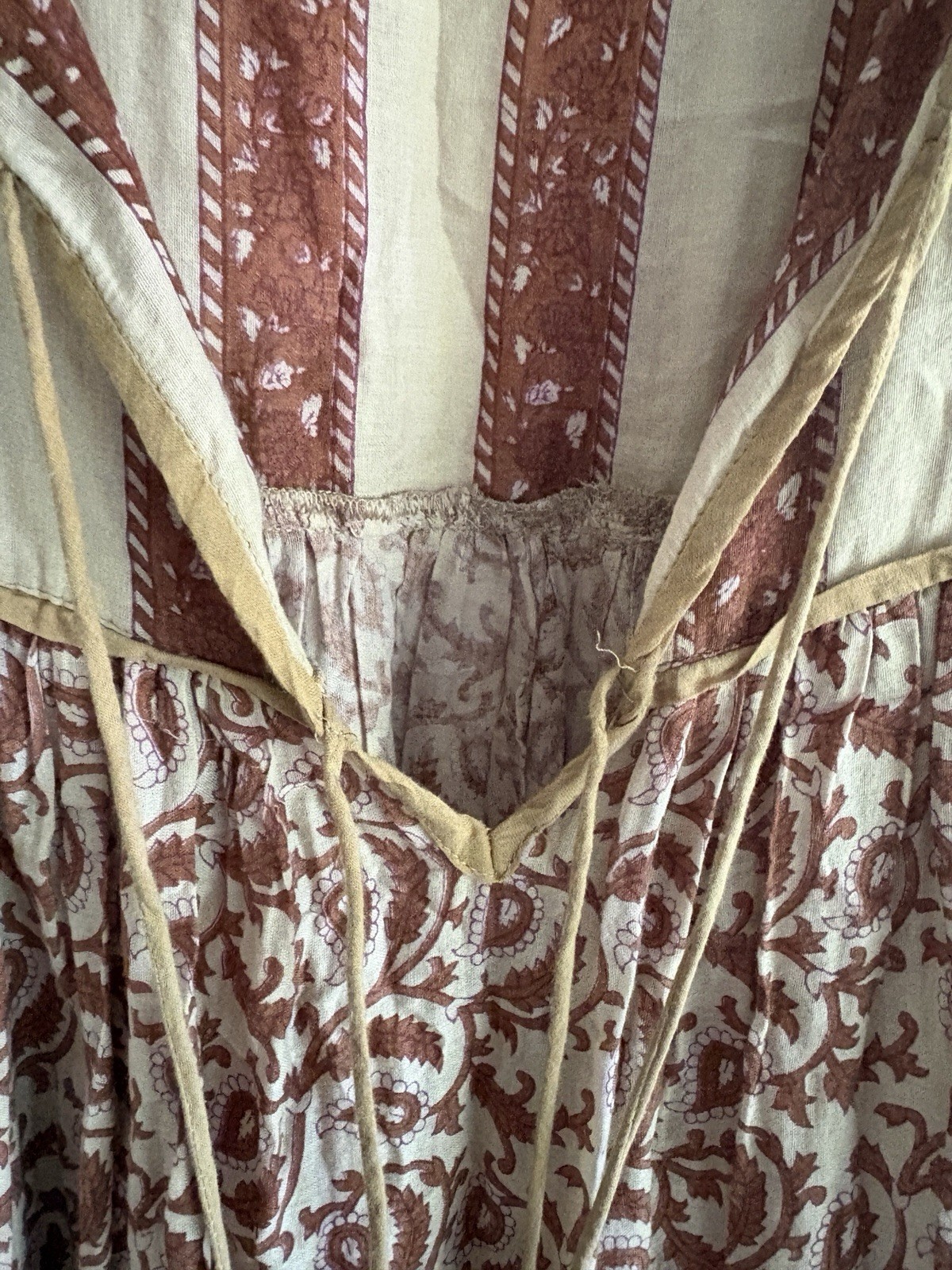 Daughters Of India Aahna Dress Size Large Walnut Maxi Cotton Boho