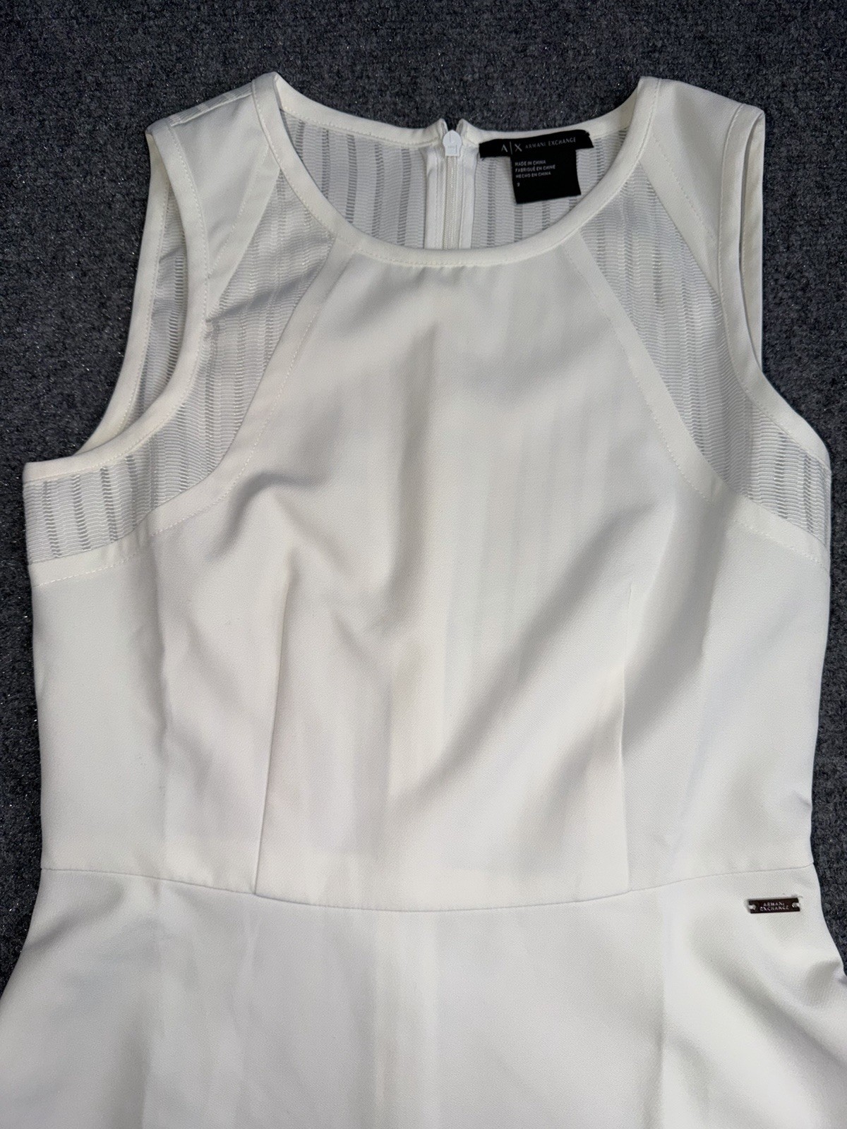A/x Armani Exchange White Sleeveless Mini Dress Size 2 Women’s