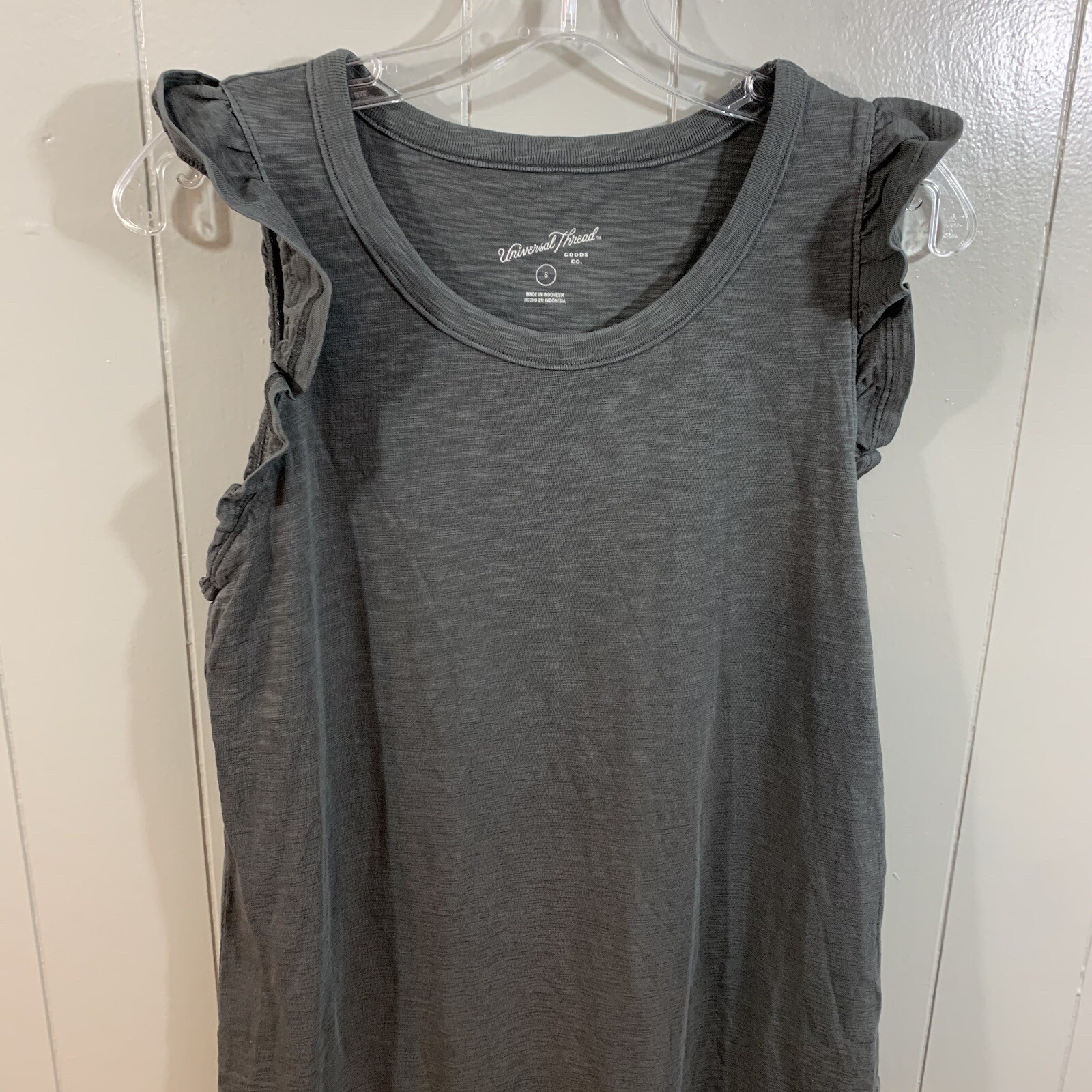 Universal Thread Gray Knit Cotton Casual Basic Crew Sleeveless Midi Dress XS NEW