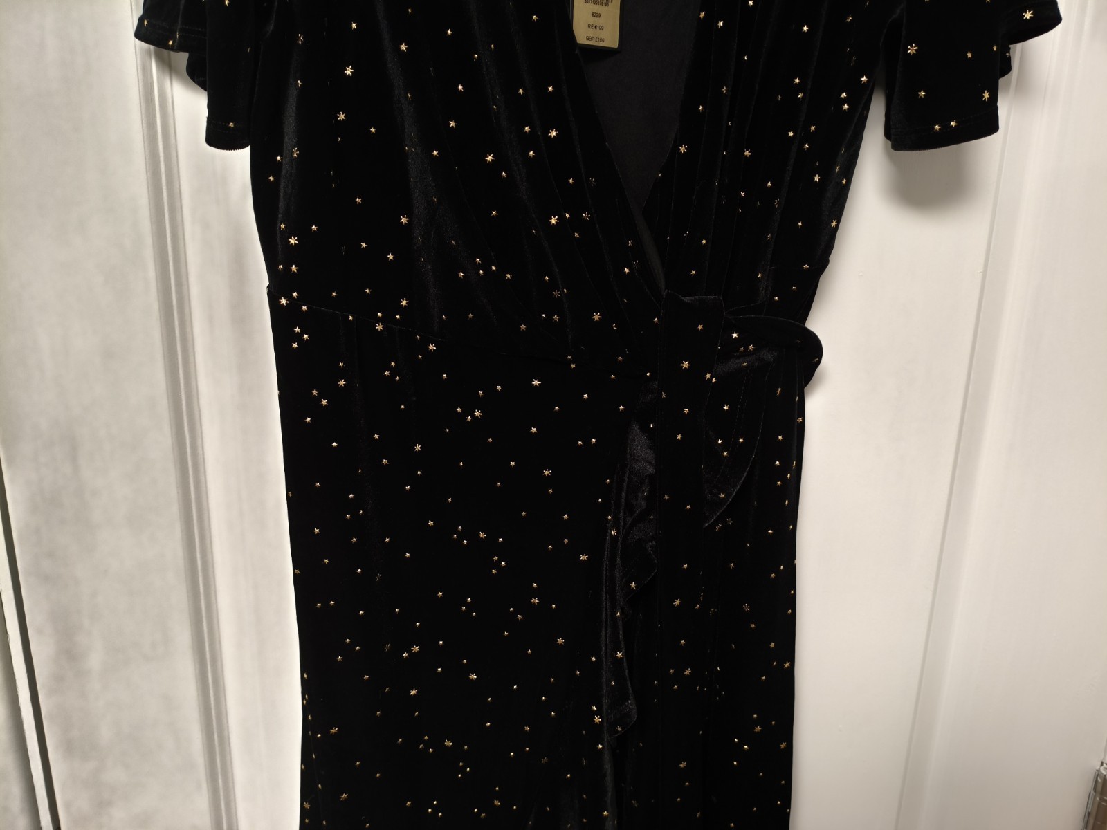 PHASE EIGHT HOLLY VELVET MAXI DRESS star wrap BLACK Size UK 16 NEW BNWT