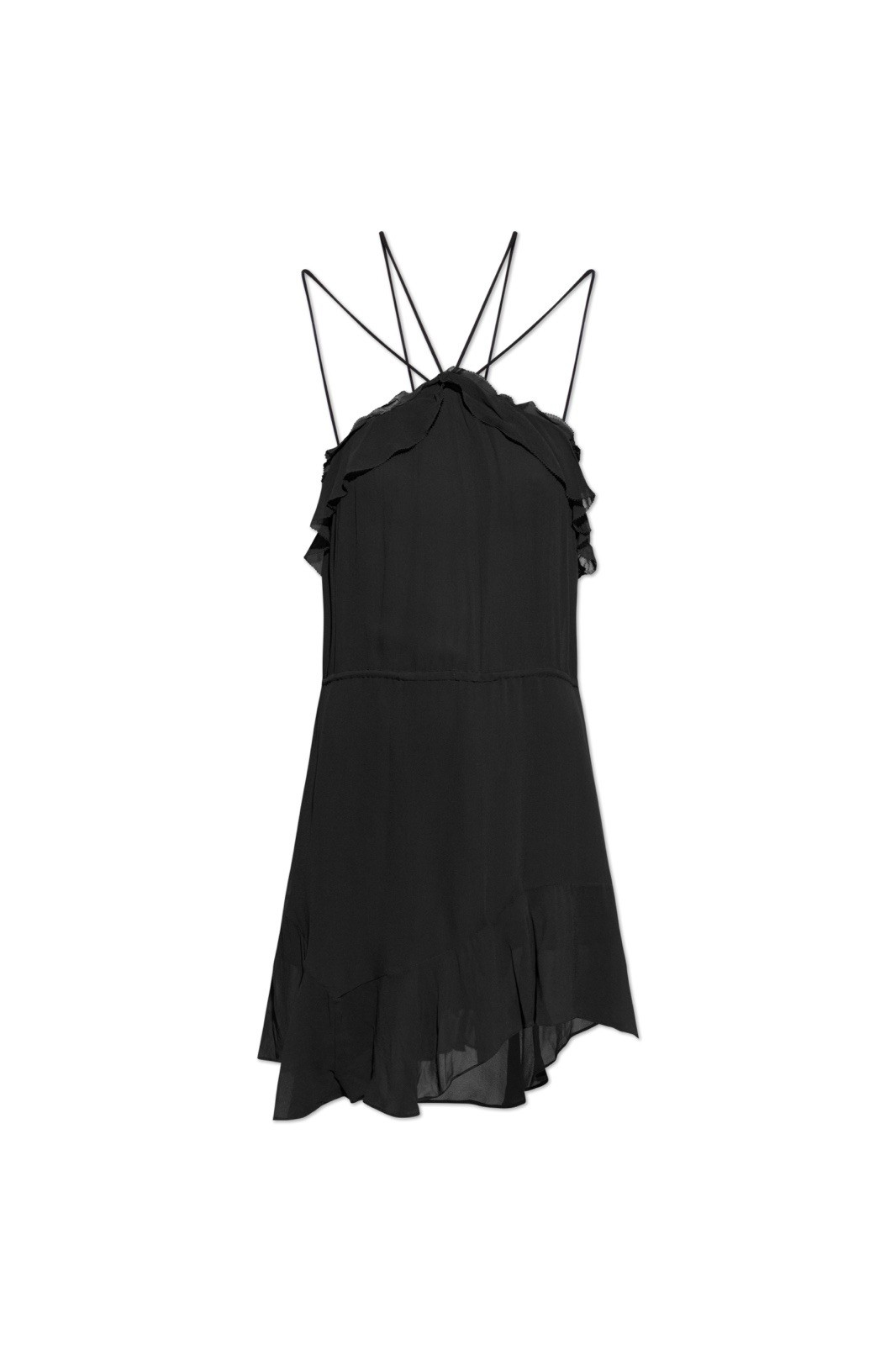 Isabel Marant Etoile Women’s Betty Spaghetti Strap Ruffle Short Mini Dress S 34